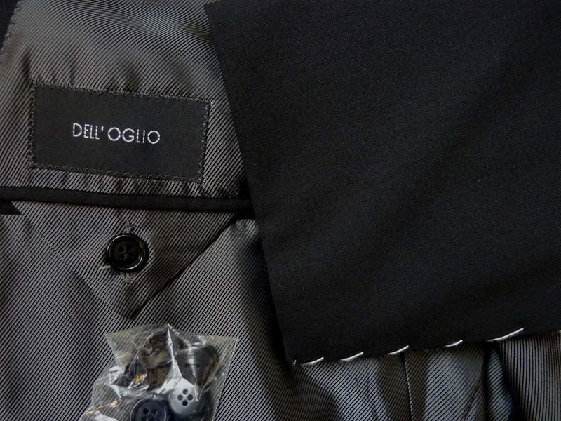 Caruso for Dell 'Oglio Suit: 46L, Black, 3 button, super 130's wool