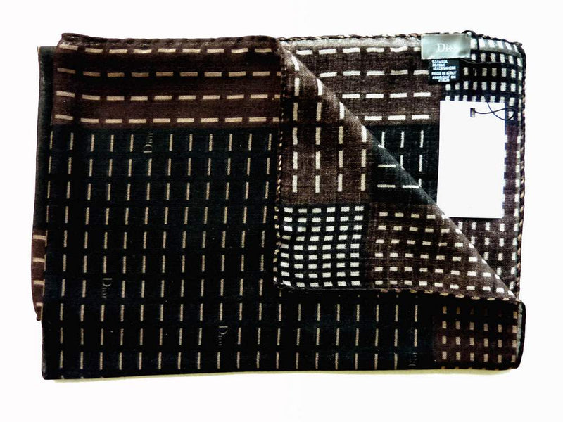 Dior Foulard, Brown and black Dior dash, wool/silk/cashmere