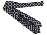 Drake's Tie: Navy textured spot print, Silk/Cotton/Nylon
