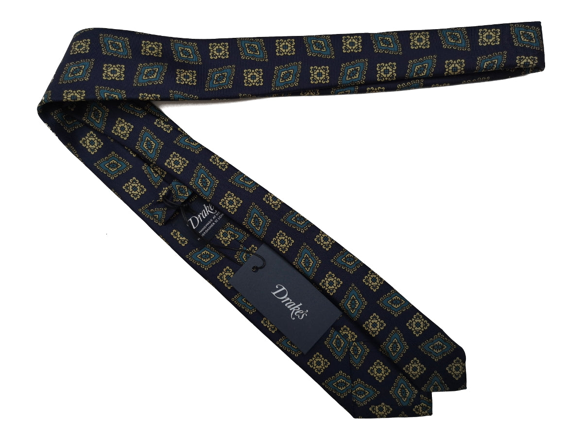 drakes-navy-tile-print-tie-