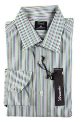 Drumohr Shirt: 15.75, Brown/green/blue/white stripes, classic fit, spread collar, cotton - Thomas Mason