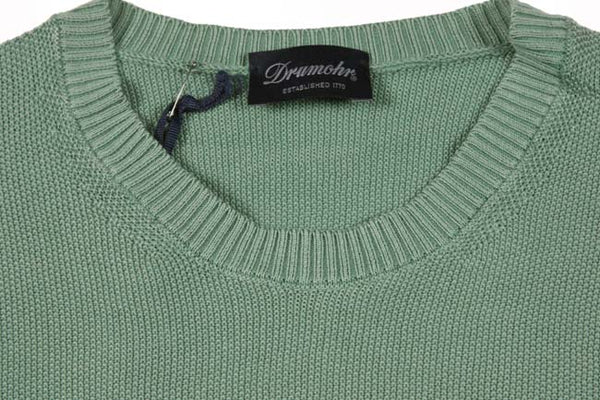 Drumohr Sweater: Small, Faded spearmint green weave, crewneck vest, pure cotton