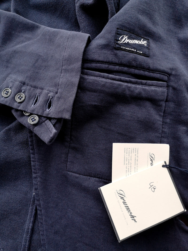 Drumohr Sport Coat 36/38R Navy blue Cotton stretch jersey