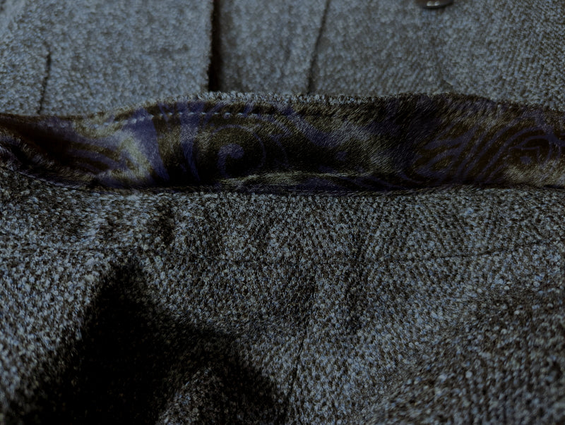 Etro Sport Coat 41/42R Dark Blue Weave Wool Blend