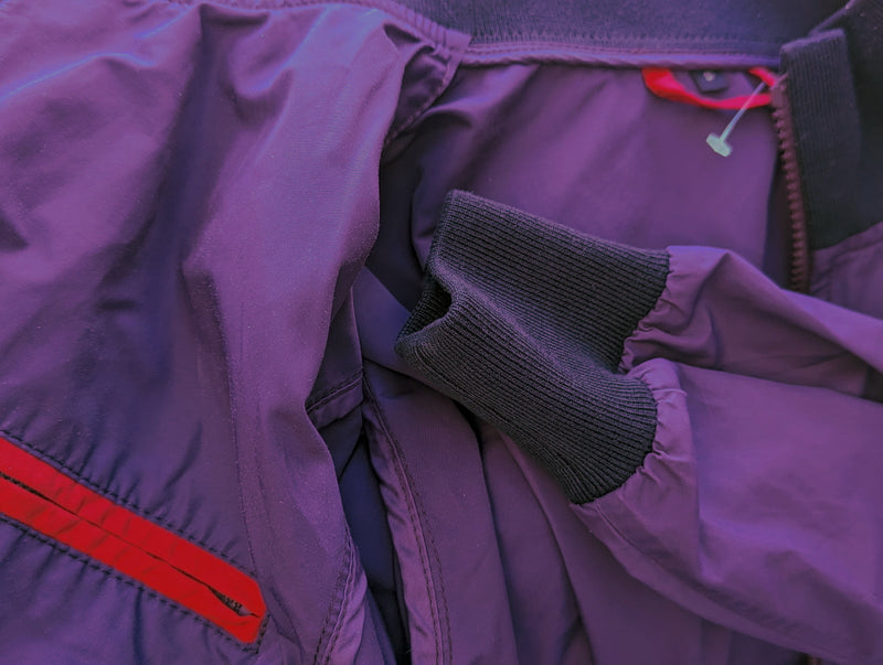Fay Jacket S Eggplant Purple Zip front Blouson Cotton/Poliamid