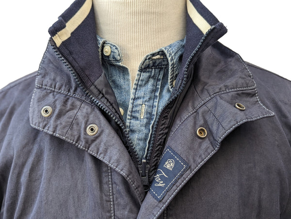 Fay Jacket M/L Zip-out Liner Washed Navy Cotton/Poliamid