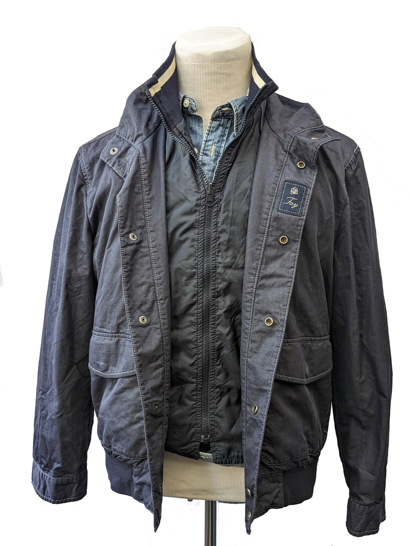 Fay Jacket M/L Zip-out Liner Washed Navy Cotton/Poliamid