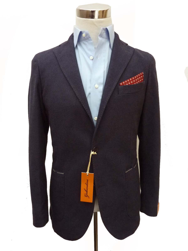 Gabardine Sport Coat Dark blue nailhead weave, 2 button, cotton blend