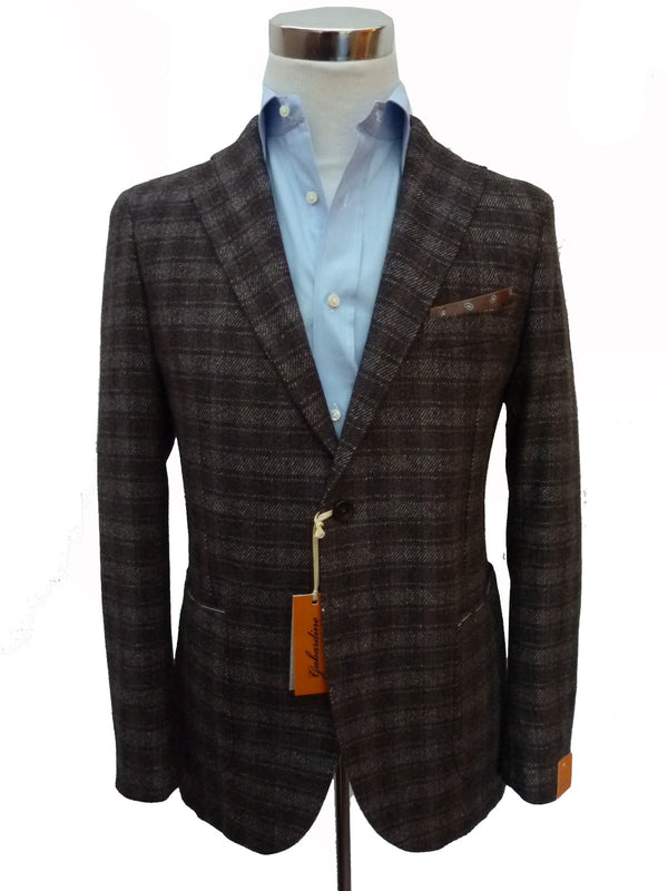 Gabardine Sport Coat Charcoal gray plaid, 2 button, wool blend