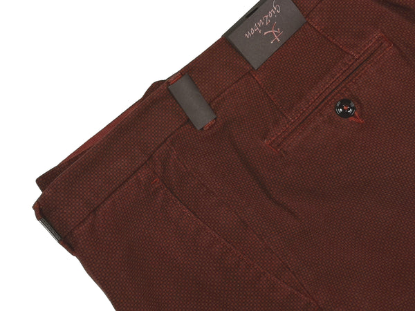 Gio Zubon by LBM 1911 Trousers 35/36, Brick red Flat front Slim fit Cotton/Elastane