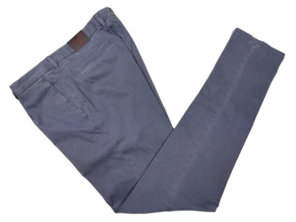 Gio Zubon by LBM 1911 Trousers 35/36, Washed blue Pleated front Slim fit Cotton/Elastane