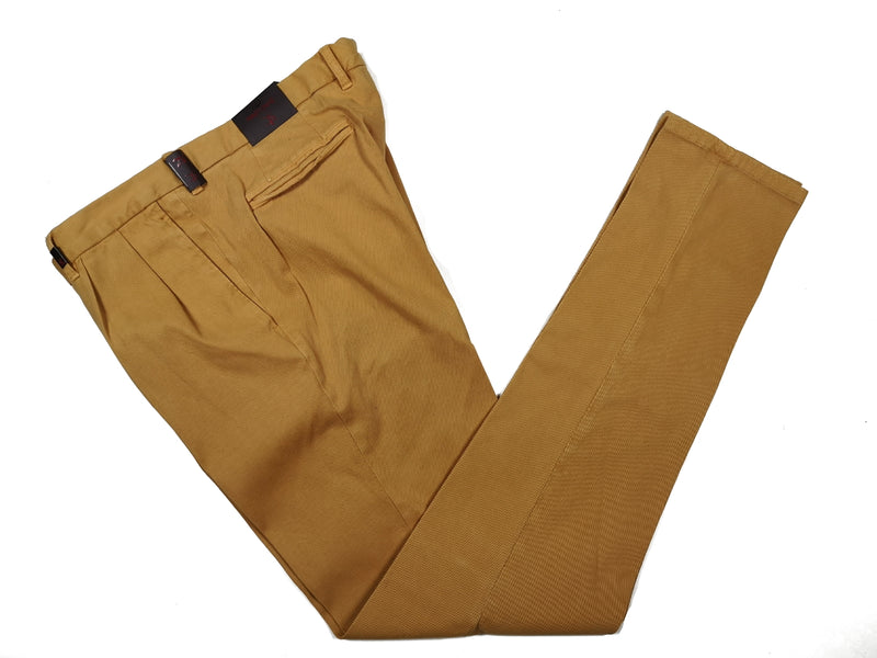 Gio Zubon by LBM 1911 Trousers 35/36, Washed Mustard Pleated front Slim fit Cotton/Elastane