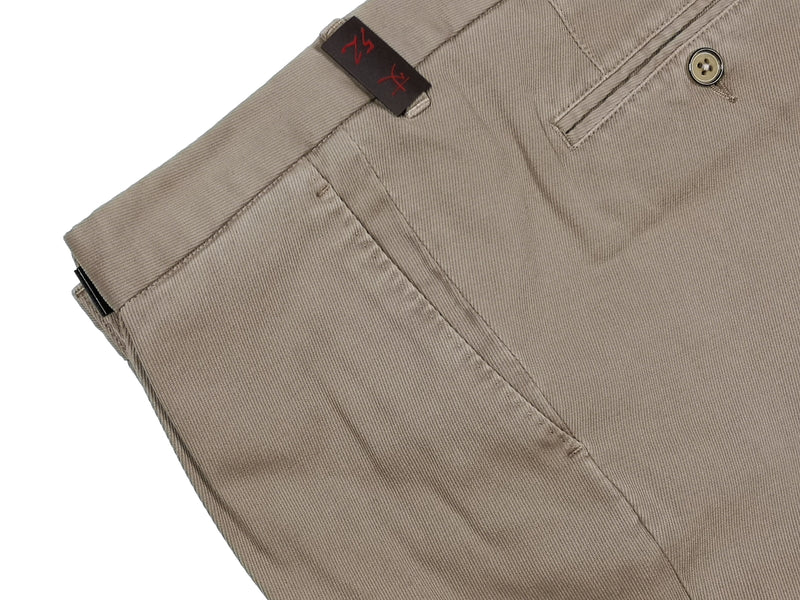 Gio Zubon by LBM 1911 Trousers 35/36, Khaki Pleated front Slim fit Cotton/Elastane