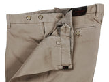 Gio Zubon by LBM 1911 Trousers 35/36, Khaki Pleated front Slim fit Cotton/Elastane