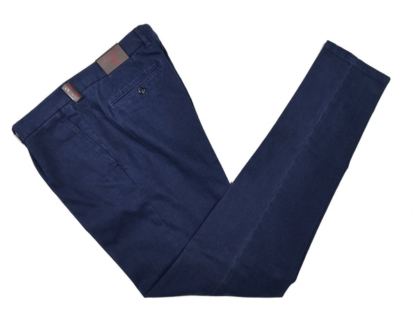 Gio Zubon by LBM 1911 Trousers 35/36, Cobalt blue Pleated front Slim fit Cotton blend