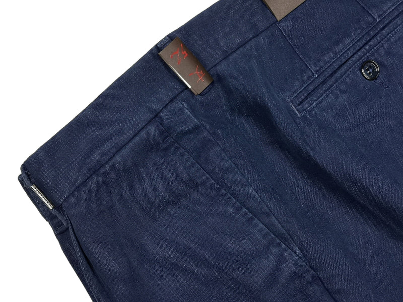 Gio Zubon by LBM 1911 Trousers 35/36, Cobalt blue Pleated front Slim fit Cotton blend