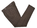 Gio Zubon by LBM 1911 Trousers 35/36, Brown plaid Pleated front Slim fit Wool blend