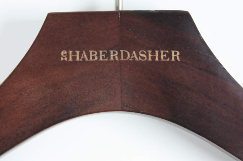 eHaberdasher Wooden Hanger: 42cm, Dark brown, eHaberdasher logo, solid heavy wood