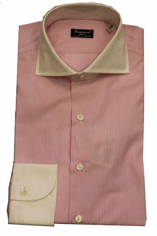 Finamore Shirt:Pink Pinstripe