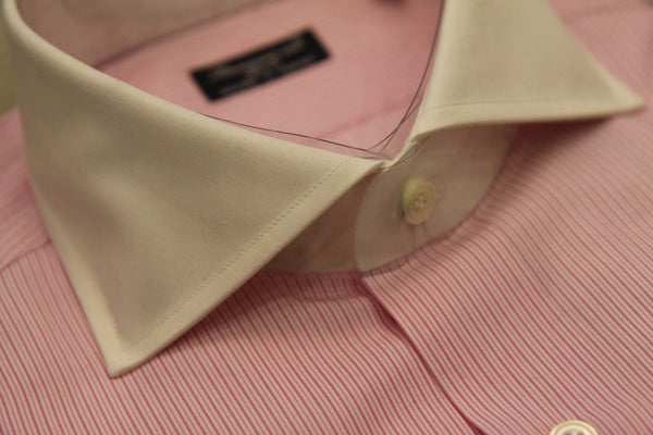 Finamore Shirt:Pink Pinstripe