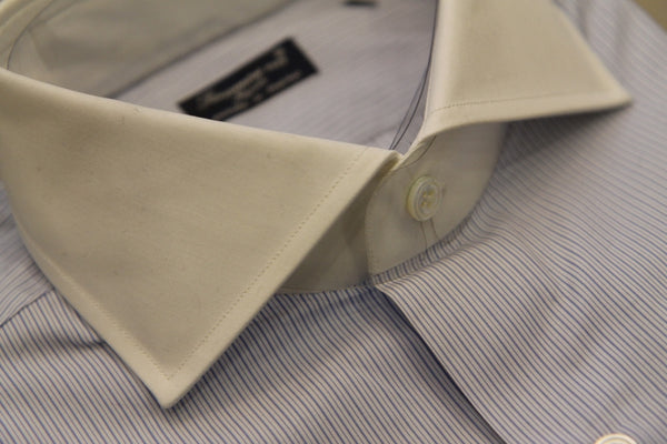 Finamore Shirt:Blue Pinstripe