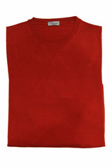Battisti Sweater: Red, Crew neck, cashmere silk blend