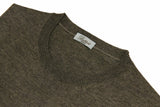 Battisti Sweater: Medium grey, Crew neck, cashmere silk blend