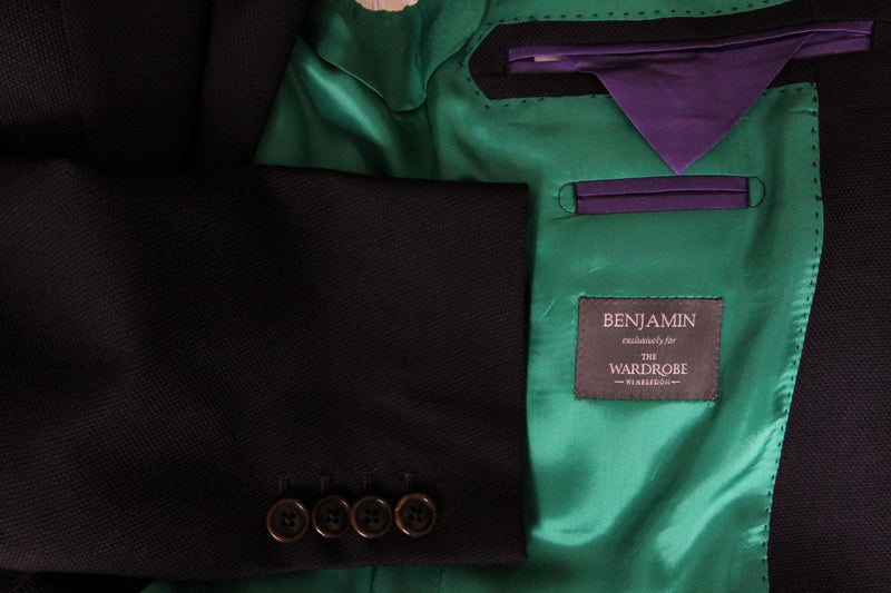Benjamin Sport Coat: Wimbledon Blazer, Dark navy, 2-button, pure wool hopsack - Reda