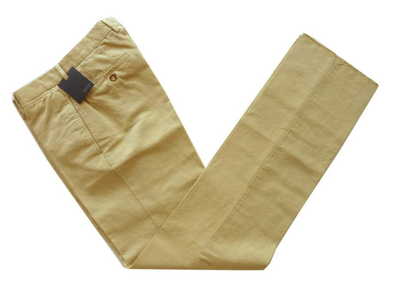 Incotex Trousers: 44, Light tan, flat front, cotton/linen