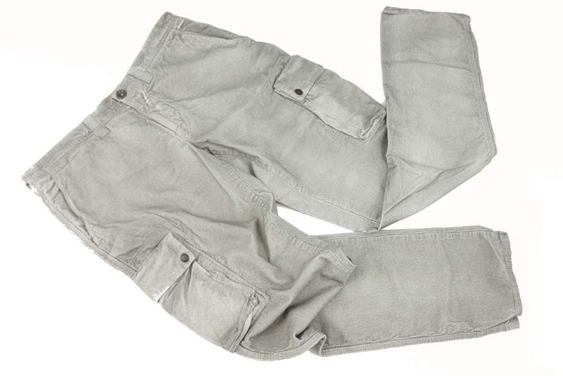 Incotex Trousers: 36, Gray cargo pockets flat front cotton corduroy