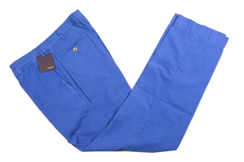 Incotex Trousers: 34 Bright medium blue corduroy, flat front, regular, cotton