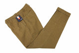 Incotex Trousers: 33/34, Brown mustard with brown diamond pattern, flat front, cotton/elastan
