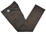 Incotex Trousers: 33, Charcoal brown twill, flat front, wool/elastan