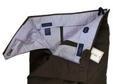 Incotex Trousers: 33, Charcoal brown twill, flat front, wool/elastan