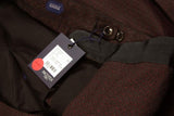 Incotex Trousers: 34, Charcoal grey & burgundy weave with midnight grosgrain trim, flat front, pure wool