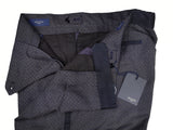 Incotex Trousers: 34, Navy/green weave with navy grosgrain trim, flat front, pure wool