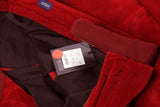 Incotex Trousers: 34, Royal red with grosgrain waist, flat front, cotton velvet
