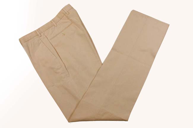 Incotex Trousers: 34, Washed peach, flat front, pure cotton