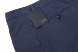 Incotex Trousers: 30, Faded navy blue, flat front, cotton/linen
