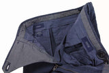 Incotex Trousers: 30, Faded navy blue, flat front, cotton/linen