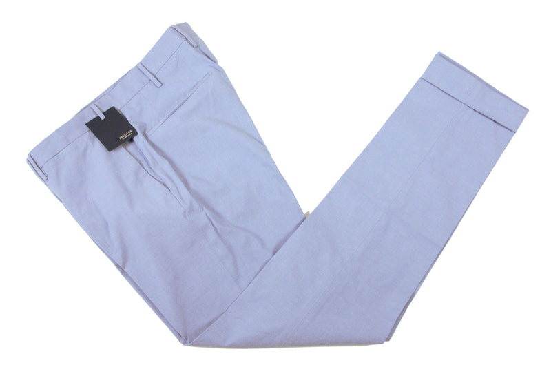 Incotex Trousers: 34, Baby blue, flat front, regular, cotton/elastan