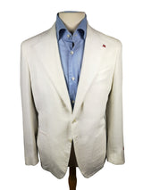 Isaia Sport Coat 39/40R, Vanilla white 2-Button Wool/Cotton/Poli boucle