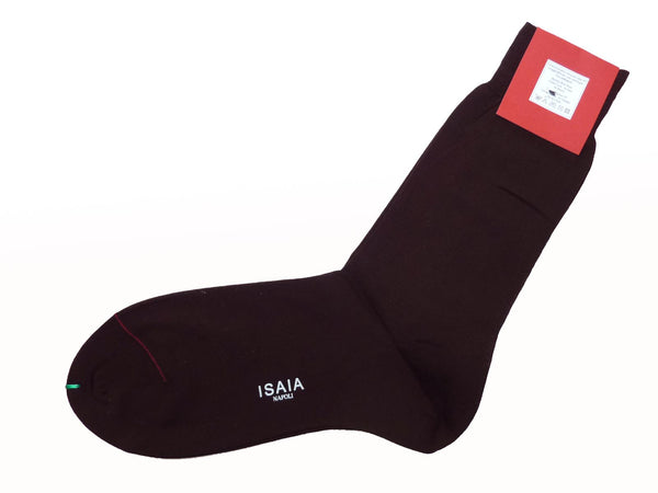 Isaia Socks: Sock Size 10, Dark brown, Fil d'ecosse pure cotton