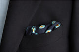Kiton Pocket Square Navy & sky bullseye pattern, pure silk