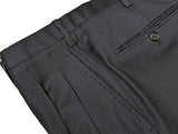 Kiton Trousers 36 Navy Pleated Cashmere Flannel
