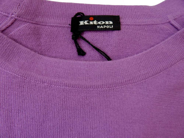 Kiton Sweater Medium Light Purple Sea Island Cotton