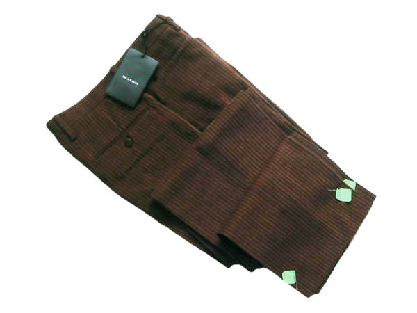 Kiton Trousers: 26, Brown, flat front, heavy cotton