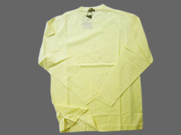 Kiton Shirt: X-Small, Lemon, long sleeve crewneck, cotton pique