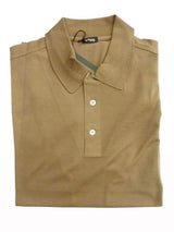 Kiton Polo Shirt L Light Brown Mercerized Cotton