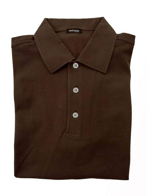 Kiton Polo Shirt M Soft Brown Cotton Pique